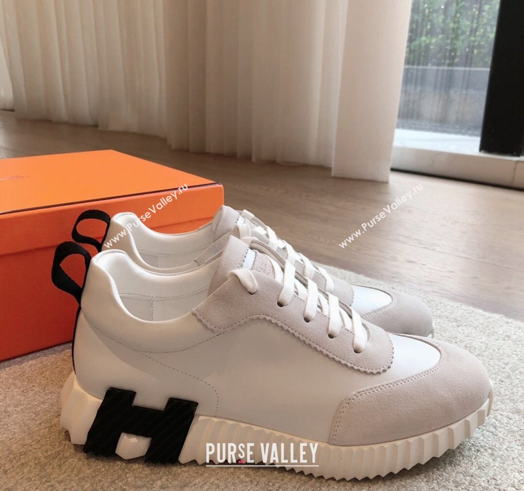 Hermes Bouncing Sneakers in Suede and Calfskin White 2 2024 0815 (XC-240815013)