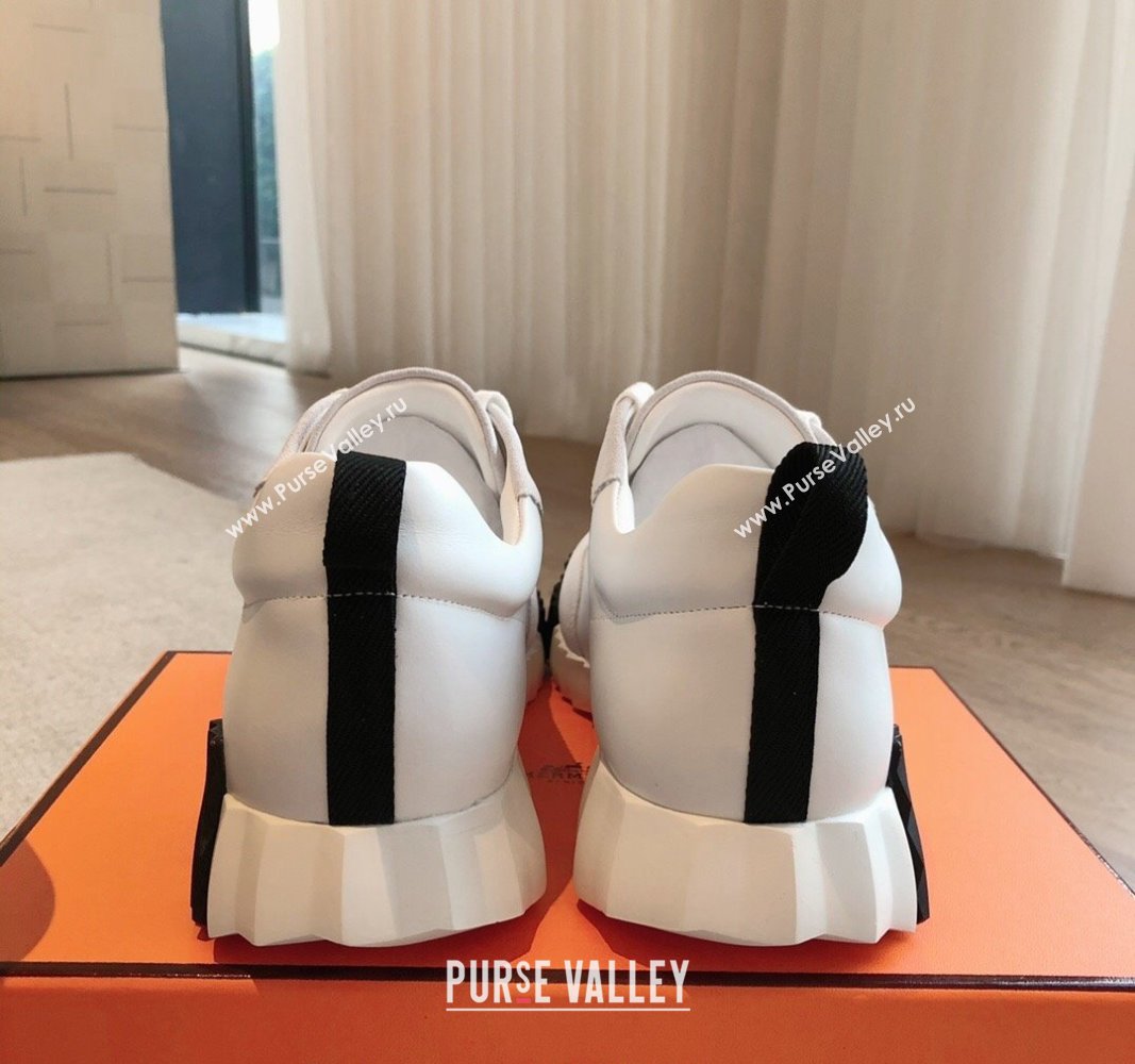 Hermes Bouncing Sneakers in Suede and Calfskin White 2 2024 0815 (XC-240815013)