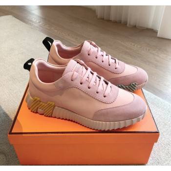 Hermes Bouncing Sneakers in Suede and Calfskin Light Pink 2024 0815 (XC-240815009)