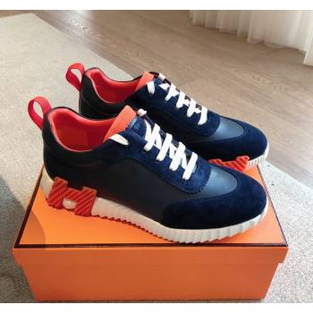 Hermes Bouncing Sneakers in Suede and Calfskin Blue/Orange 2024 0815 (XC-240815011)