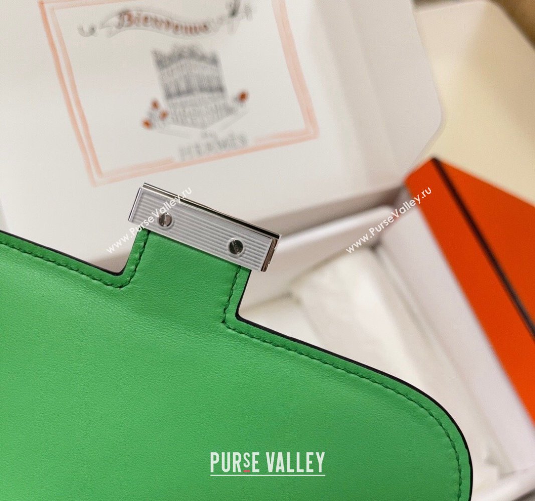 Hermes Constance Mini Bag 18cm in Epsom Palm-Grained Leather Cartoon Green/Silver 2024 (Half Handmade) (FLI-240828069)