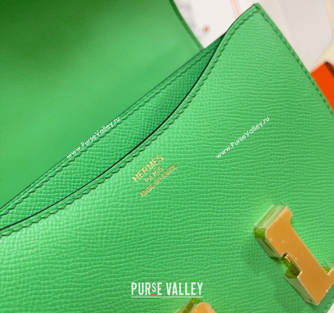 Hermes Constance Mini Bag 18cm in Epsom Palm-Grained Leather Cartoon Green/Gold 2024 (Half Handmade) (FLI-240828070)