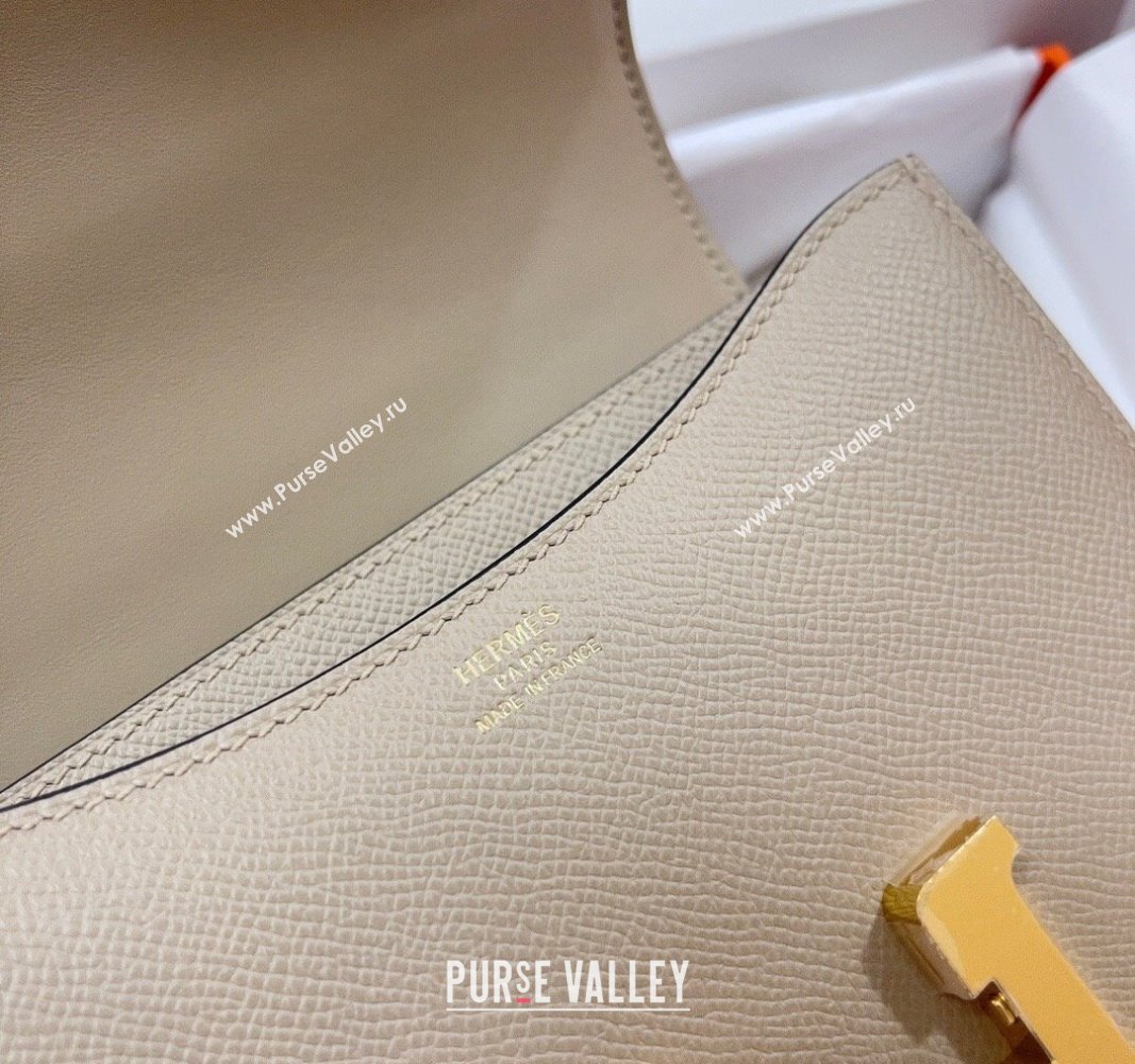 Hermes Constance Mini Bag 18cm in Epsom Palm-Grained Leather Coat Grey/Gold 2024 (Half Handmade) (FLI-240828071)