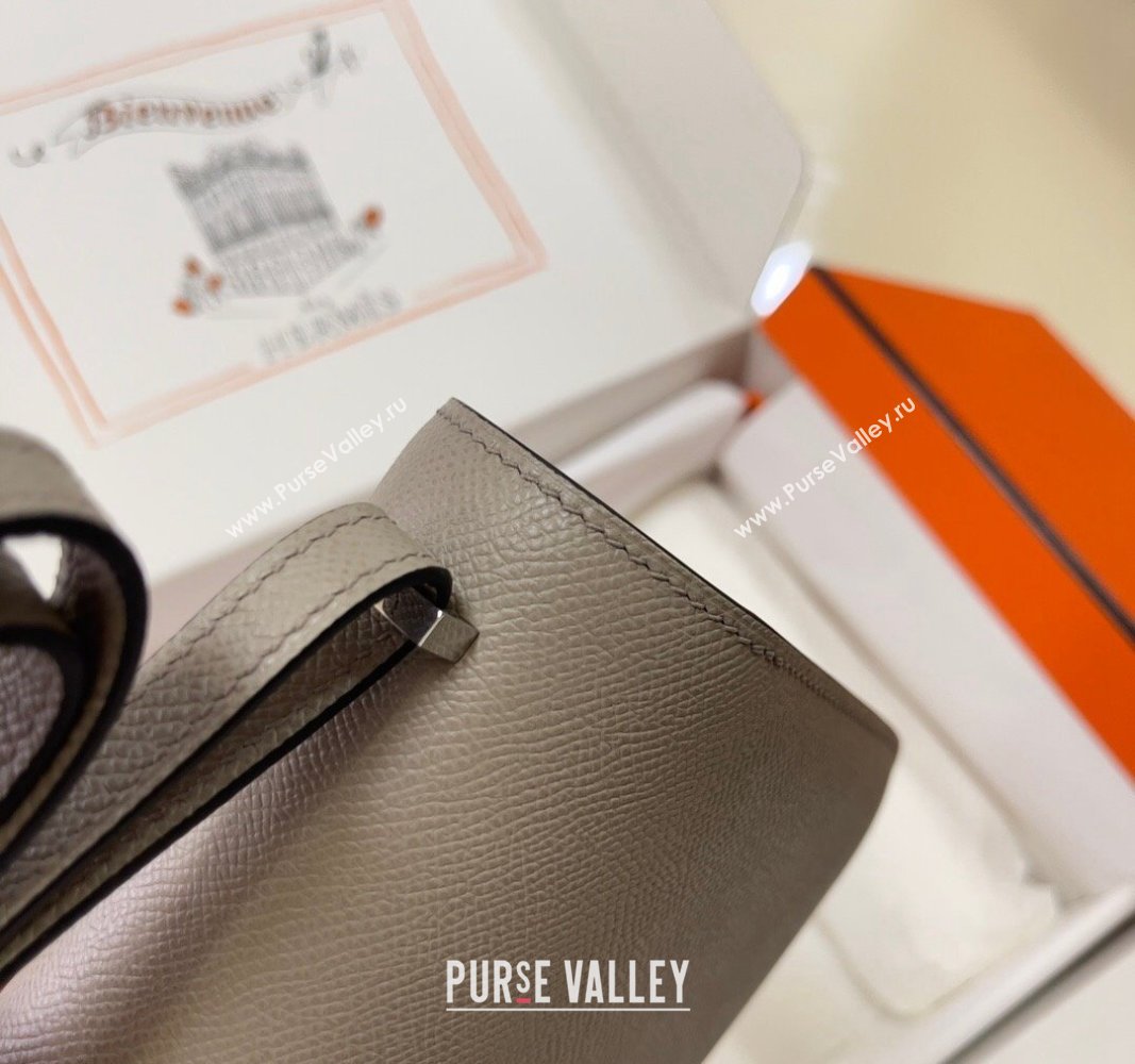 Hermes Constance Mini Bag 18cm in Epsom Palm-Grained Leather Pitch Grey/Silver 2024 (Half Handmade) (FLI-240828058)