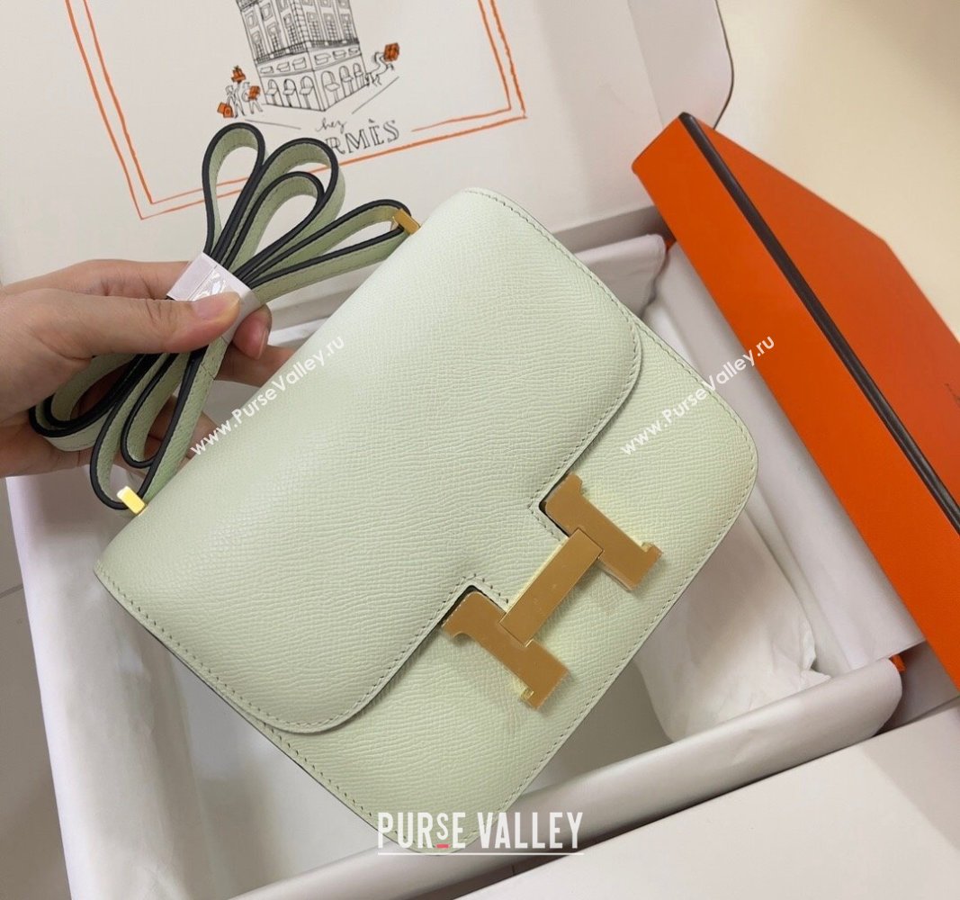 Hermes Constance Mini Bag 18cm in Epsom Palm-Grained Leather Bubble Green/Gold 2024 (Half Handmade) (FLI-240828076)