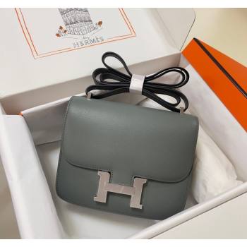 Hermes Constance Mini Bag 18cm in Epsom Palm-Grained Leather Almond Green/Silver 2024 (Half Handmade) (FLI-240828091)