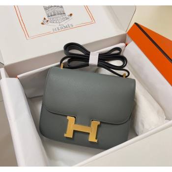 Hermes Constance Mini Bag 18cm in Epsom Palm-Grained Leather Almond Green/Gold 2024 (Half Handmade) (FLI-240828092)