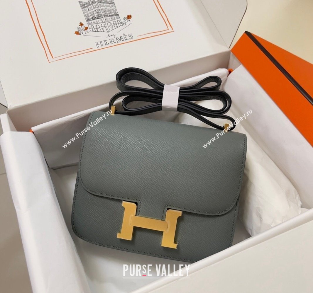 Hermes Constance Mini Bag 18cm in Epsom Palm-Grained Leather Almond Green/Gold 2024 (Half Handmade) (FLI-240828092)