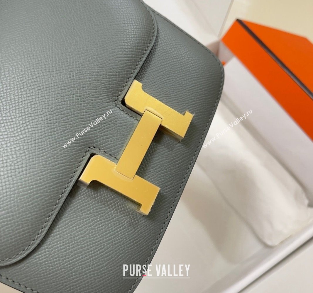 Hermes Constance Mini Bag 18cm in Epsom Palm-Grained Leather Almond Green/Gold 2024 (Half Handmade) (FLI-240828092)