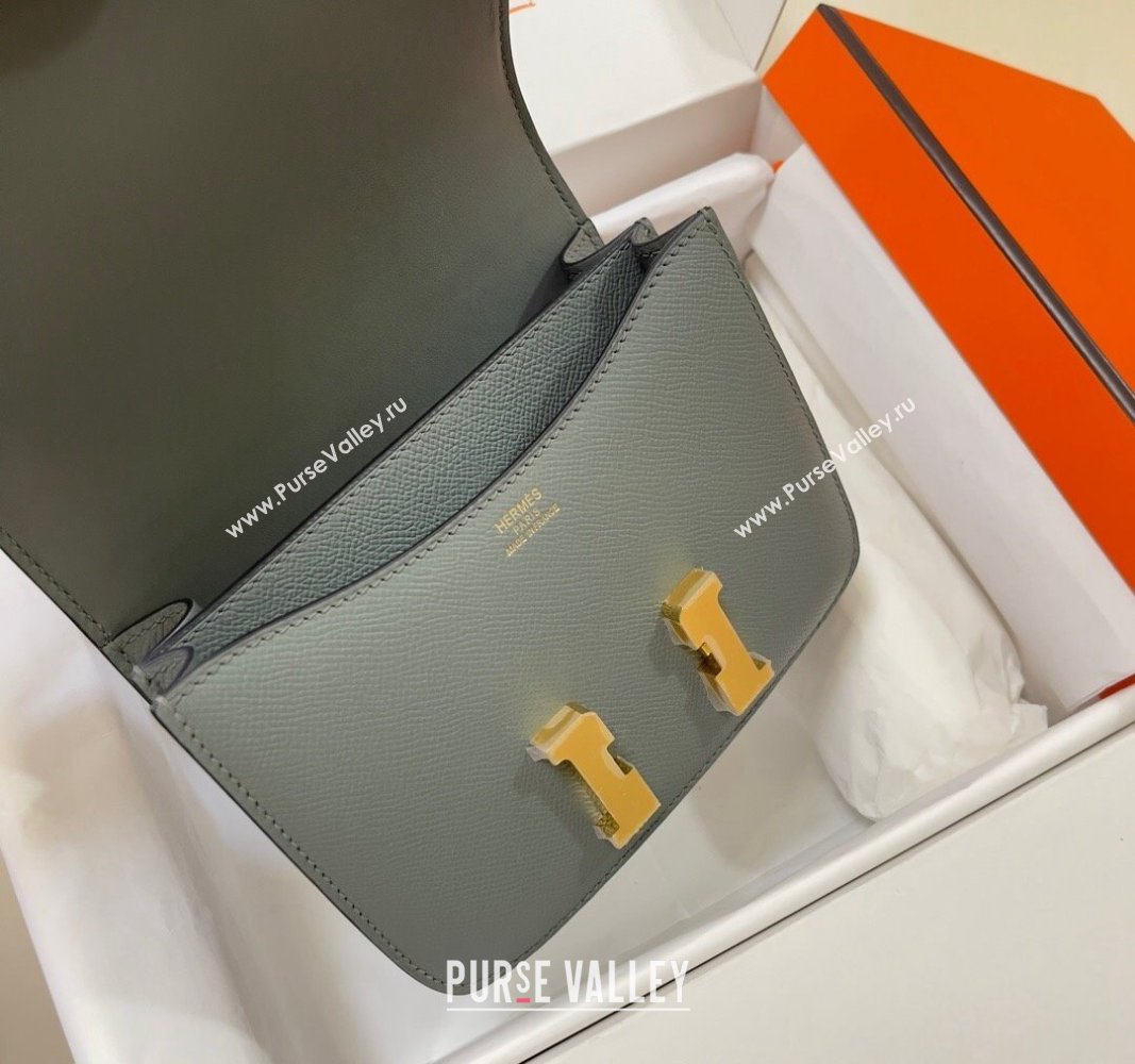 Hermes Constance Mini Bag 18cm in Epsom Palm-Grained Leather Almond Green/Gold 2024 (Half Handmade) (FLI-240828092)