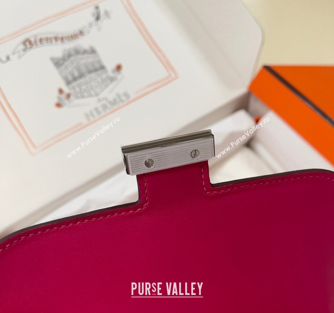 Hermes Constance Mini Bag 18cm in Epsom Palm-Grained Leather Acme Pink/Silver 2024 (Half Handmade) (FLI-240828093)