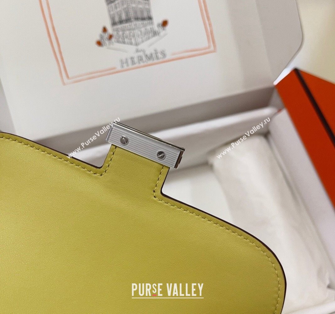 Hermes Constance Mini Bag 18cm in Epsom Palm-Grained Leather Chick Yellow/Silver 2024 (Half Handmade) (FLI-240828095)