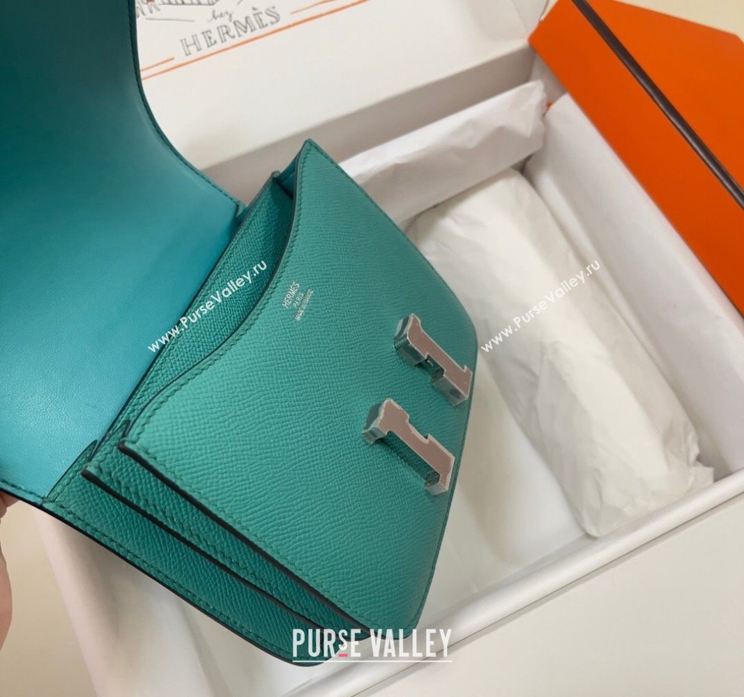 Hermes Constance Mini Bag 18cm in Epsom Palm-Grained Leather Verona Green/Silver 2024 (Half Handmade) (FLI-240828101)