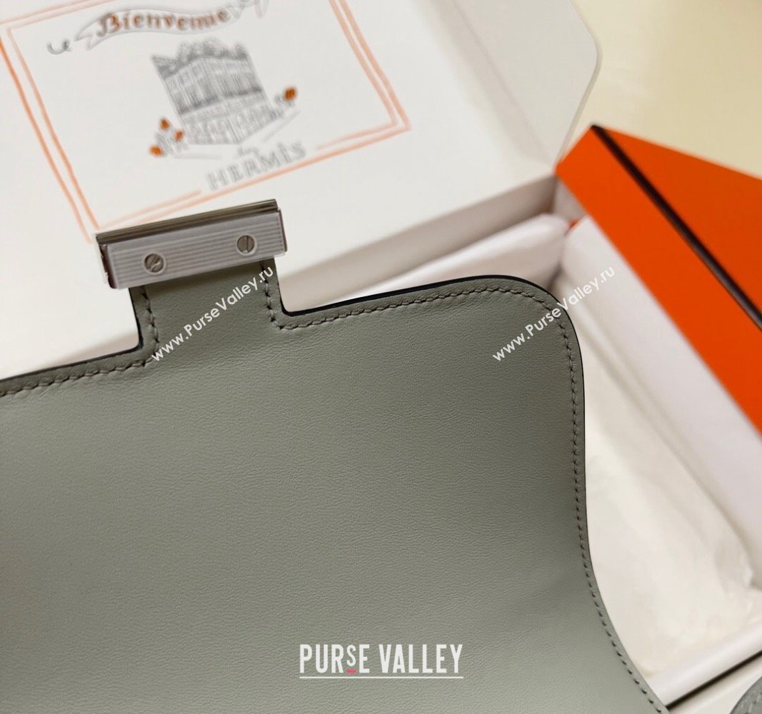 Hermes Constance Mini Bag 18cm in Epsom Palm-Grained Leather Seagull Grey/Silver 2024 (Half Handmade) (FLI-240828103)