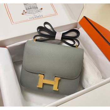 Hermes Constance Mini Bag 18cm in Epsom Palm-Grained Leather Seagull Grey/Gold 2024 (Half Handmade) (FLI-240828104)