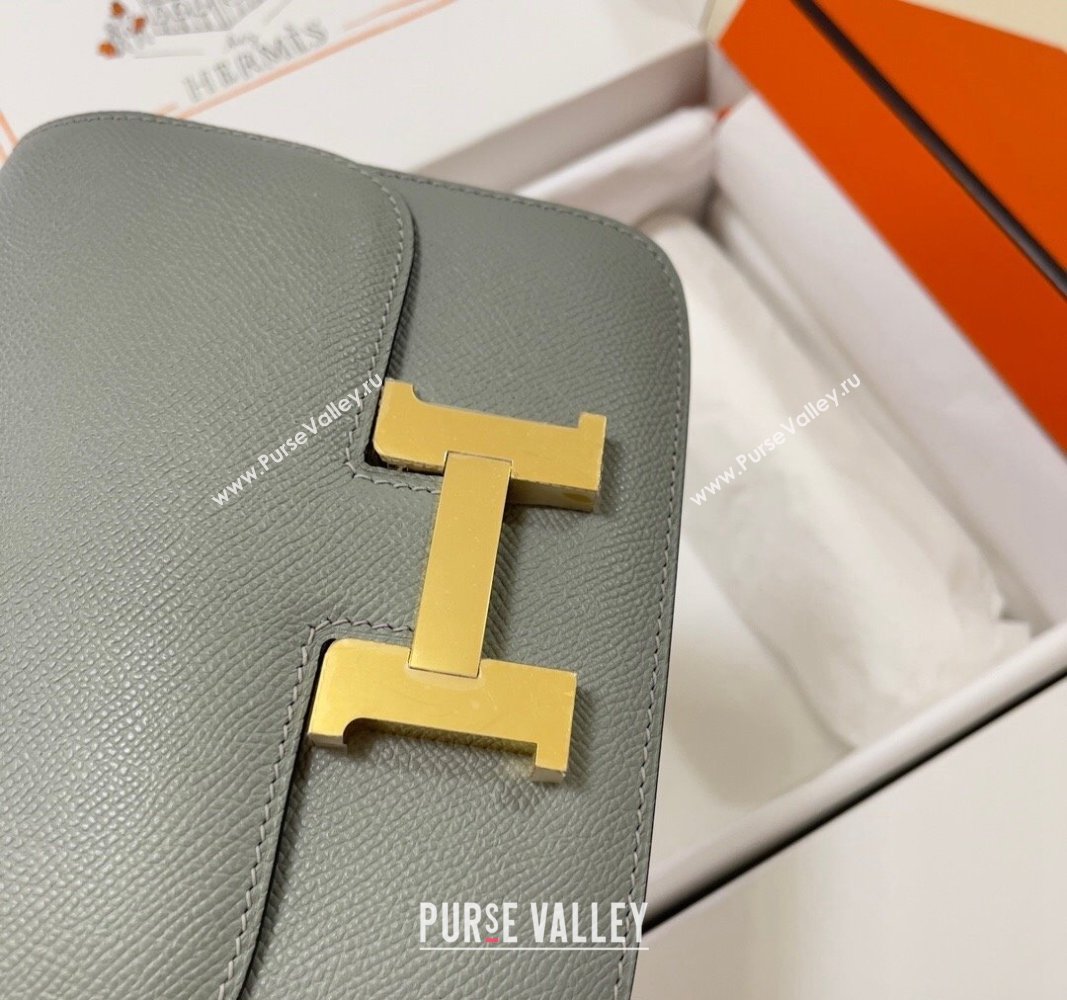 Hermes Constance Mini Bag 18cm in Epsom Palm-Grained Leather Seagull Grey/Gold 2024 (Half Handmade) (FLI-240828104)