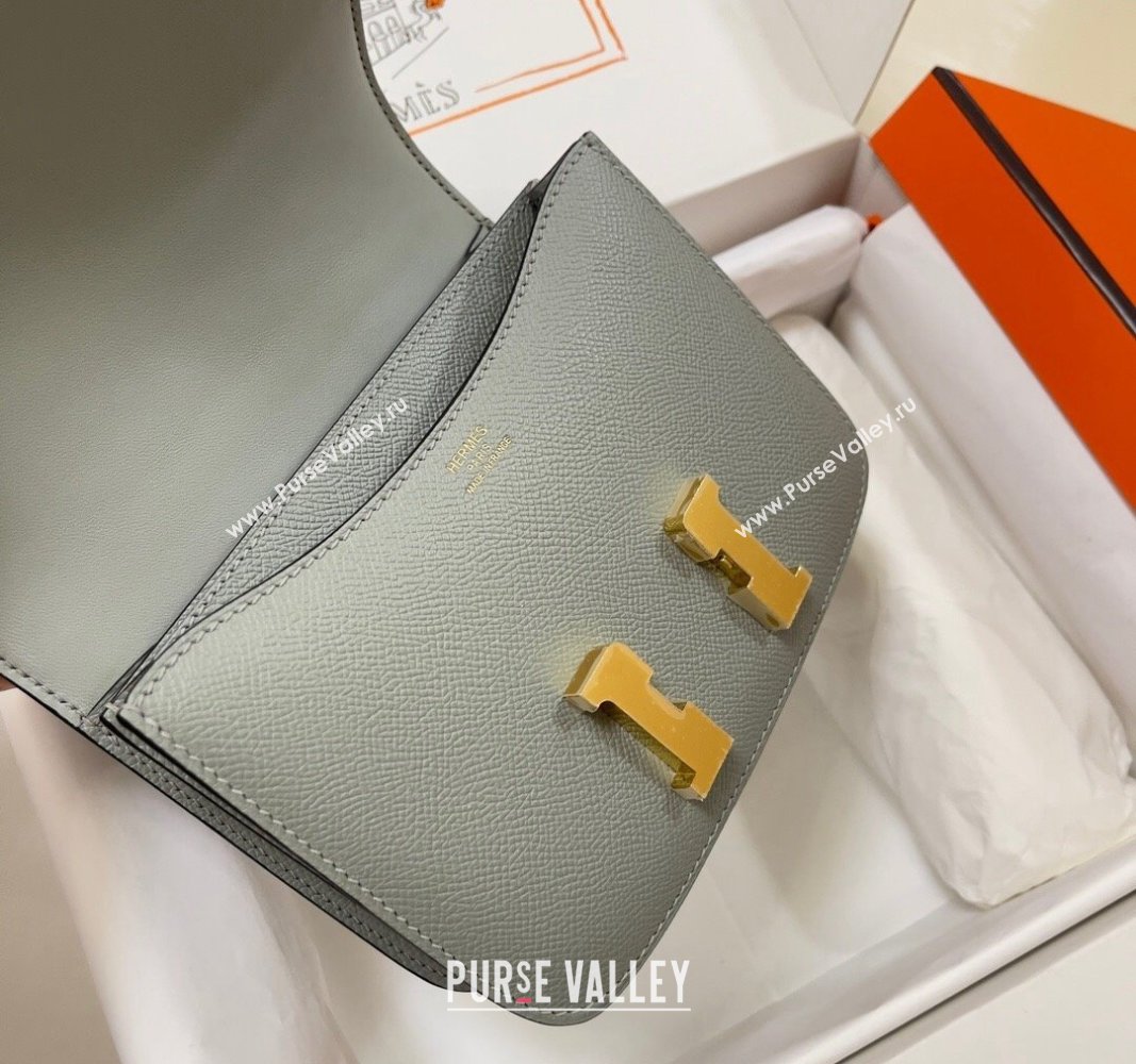 Hermes Constance Mini Bag 18cm in Epsom Palm-Grained Leather Seagull Grey/Gold 2024 (Half Handmade) (FLI-240828104)