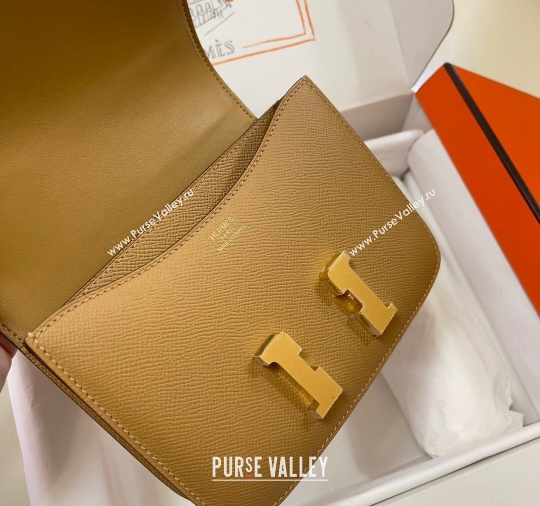 Hermes Constance Mini Bag 18cm in Epsom Palm-Grained Leather Milk Tea Beige/Gold 2024 (Half Handmade) (FLI-240828061)