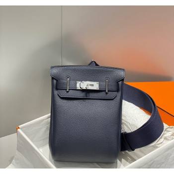 Hermes Birkin Hac a Dos Bag in Original Grained Calfskin Navy Blue 2024 (FLI-240828123)