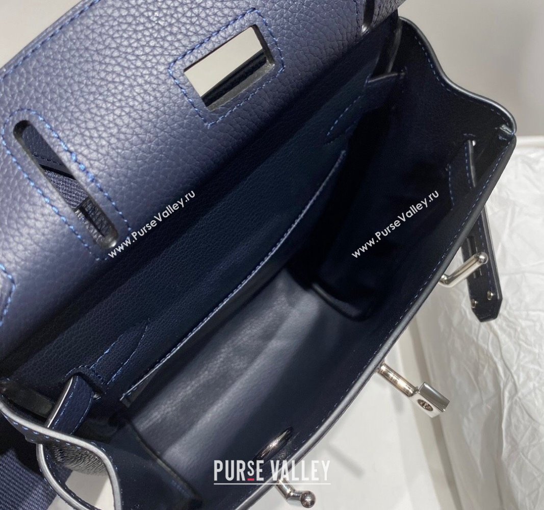 Hermes Birkin Hac a Dos Bag in Original Grained Calfskin Navy Blue 2024 (FLI-240828123)