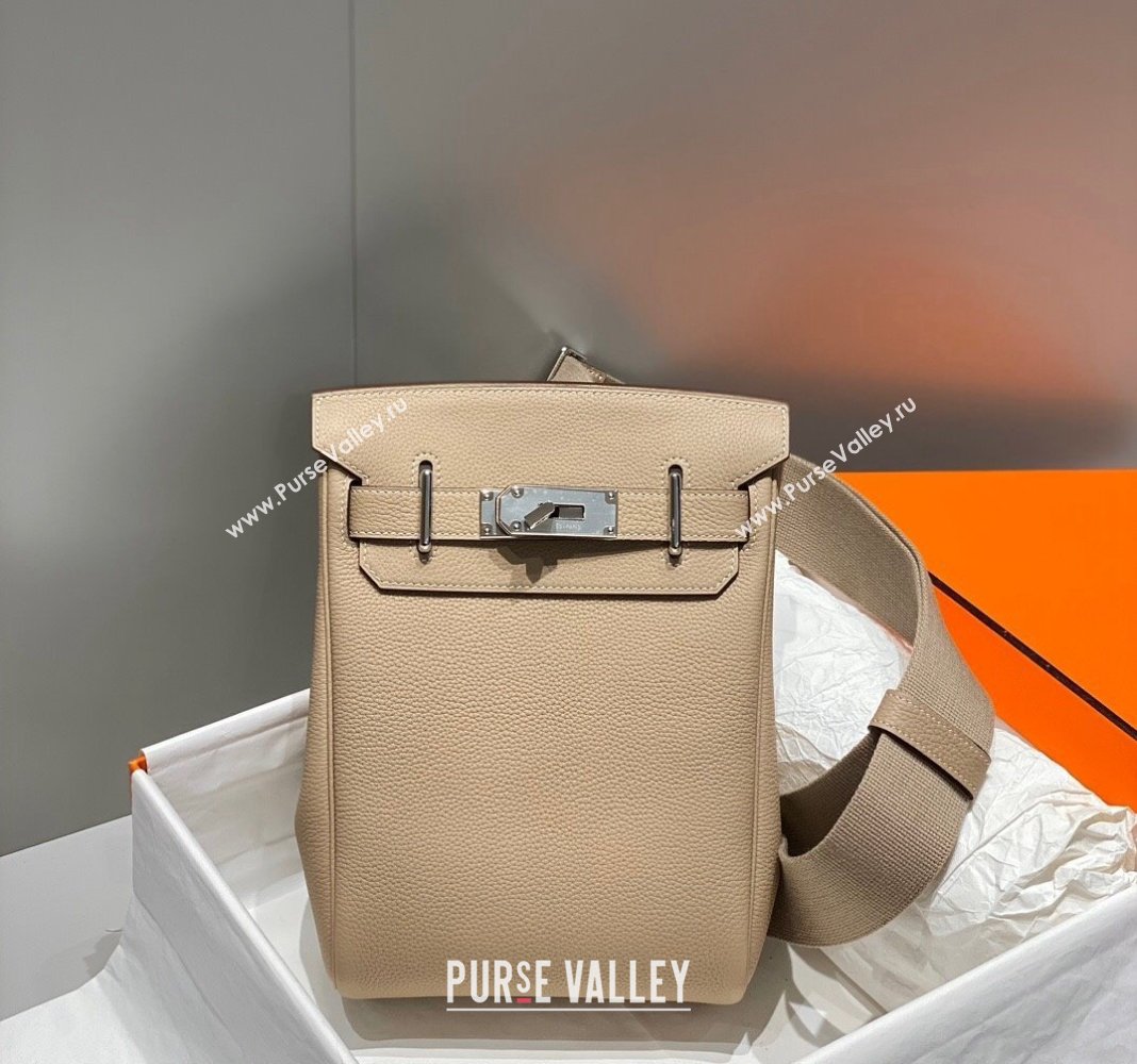 Hermes Birkin Hac a Dos Bag in Original Grained Calfskin Coat Grey 2024 (FLI-240828125)