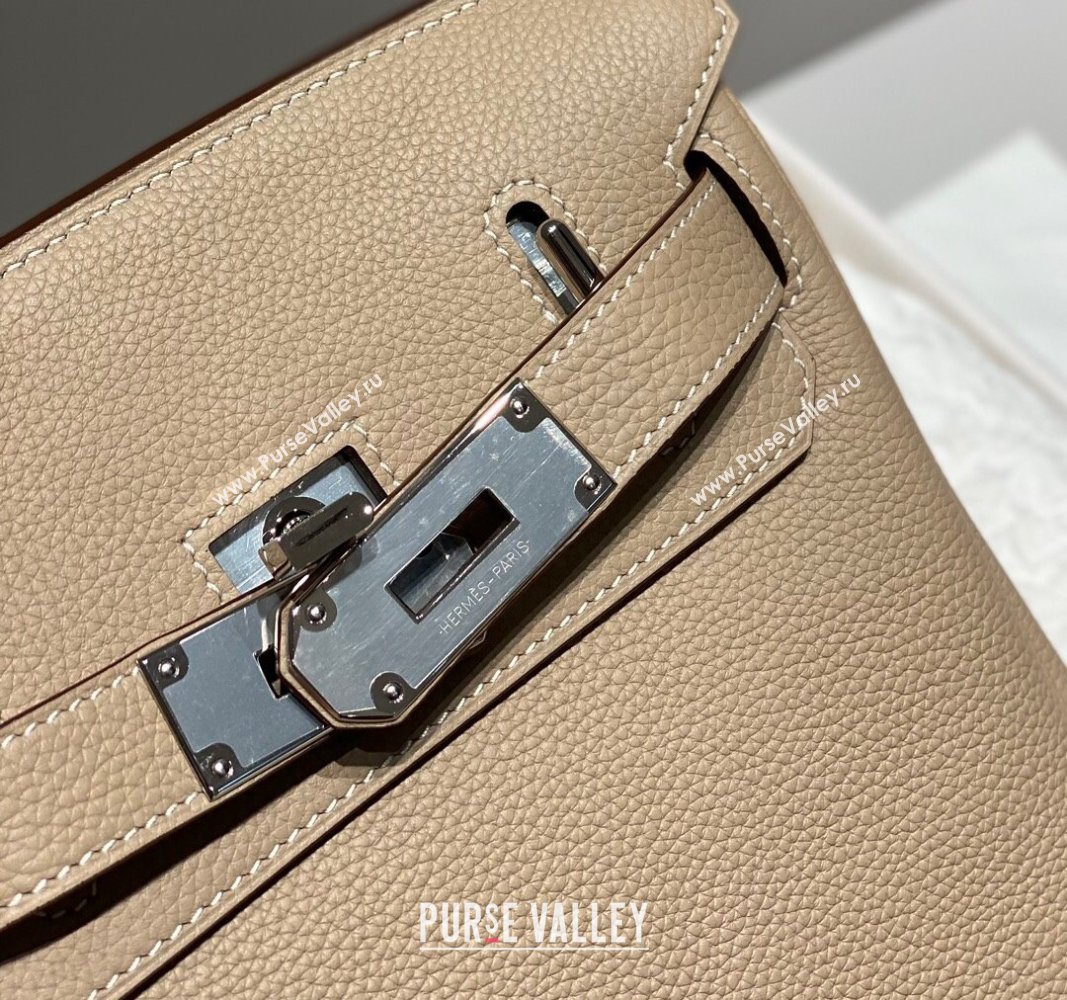 Hermes Birkin Hac a Dos Bag in Original Grained Calfskin Coat Grey 2024 (FLI-240828125)