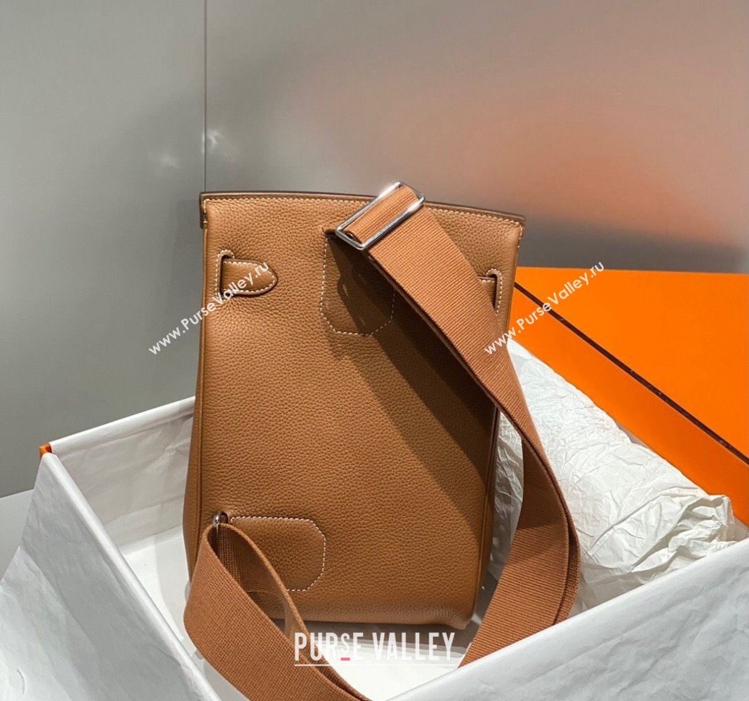 Hermes Birkin Hac a Dos Bag in Original Grained Calfskin Golden Brown 2024 (FLI-240828126)