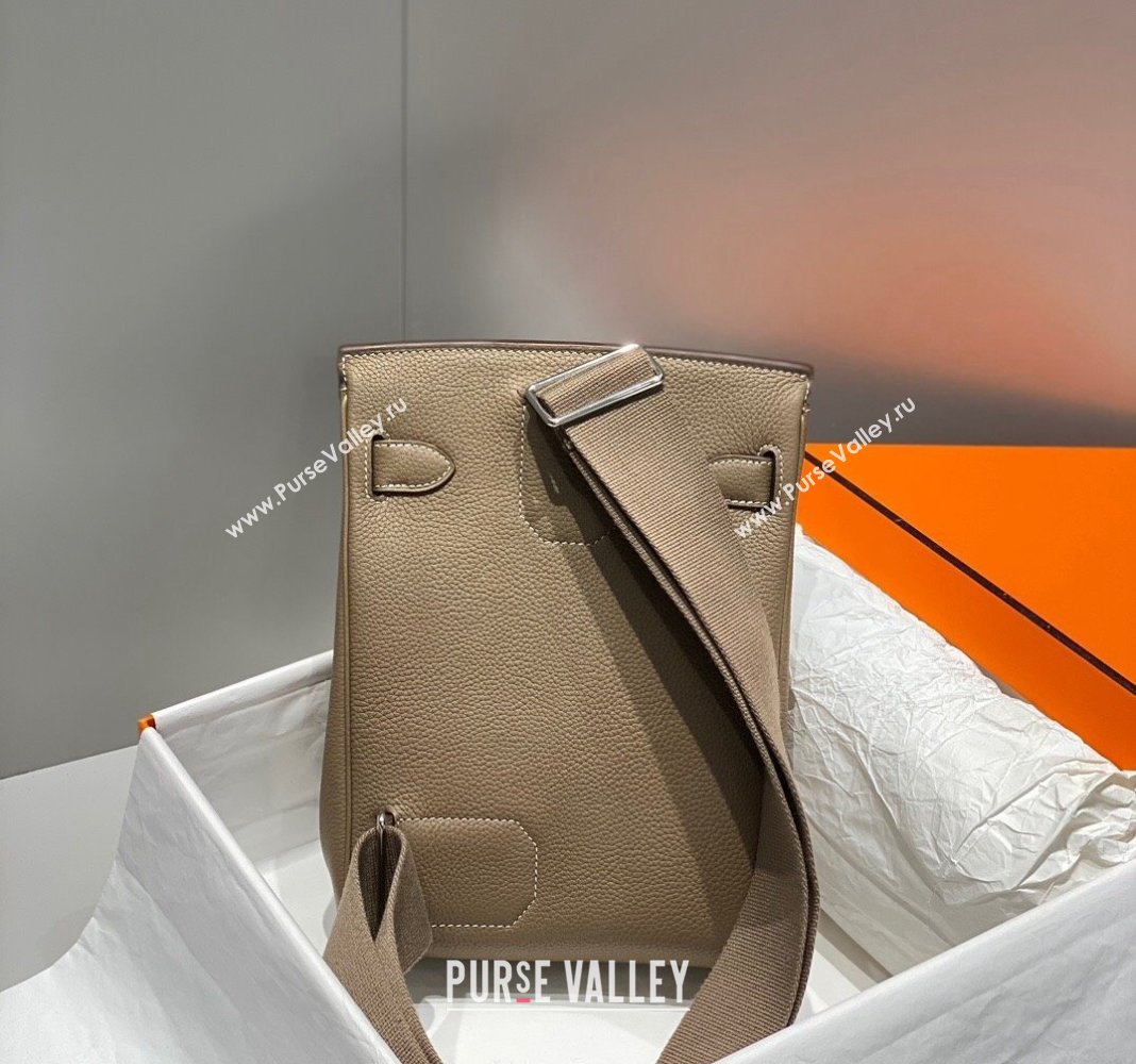 Hermes Birkin Hac a Dos Bag in Original Grained Calfskin Elephant Grey 2024 (FLI-240828127)