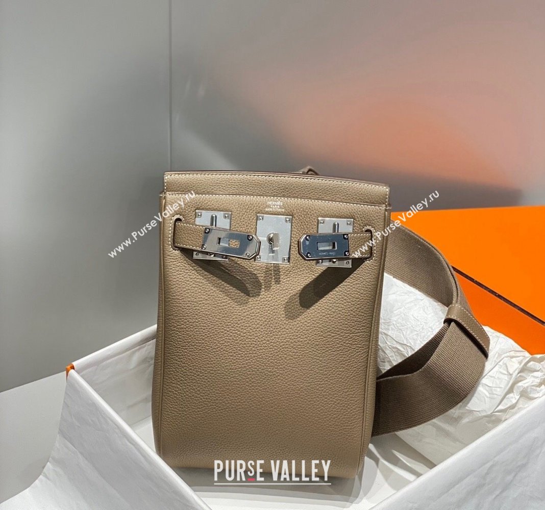 Hermes Birkin Hac a Dos Bag in Original Grained Calfskin Elephant Grey 2024 (FLI-240828127)
