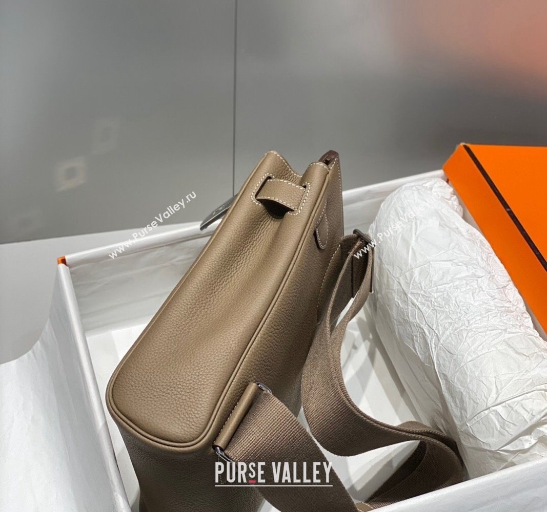 Hermes Birkin Hac a Dos Bag in Original Grained Calfskin Elephant Grey 2024 (FLI-240828127)