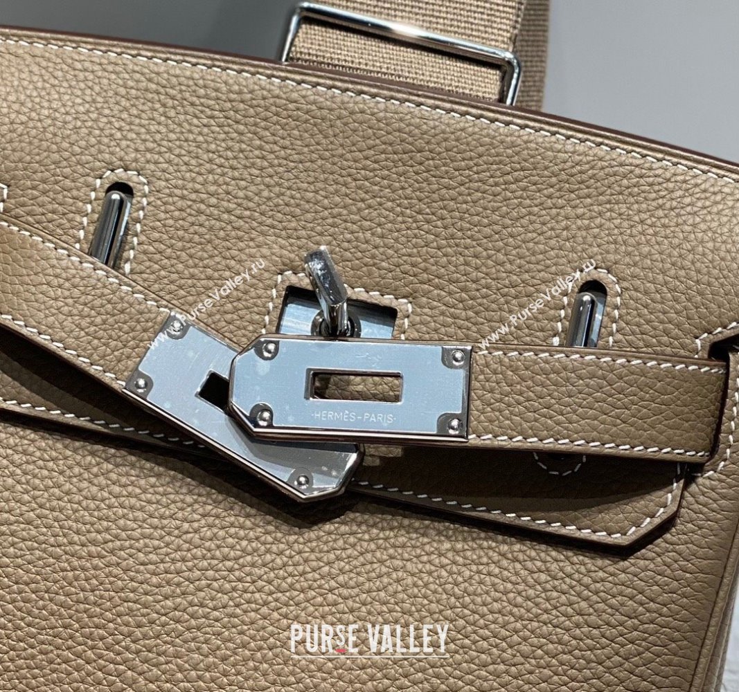 Hermes Birkin Hac a Dos Bag in Original Grained Calfskin Elephant Grey 2024 (FLI-240828127)