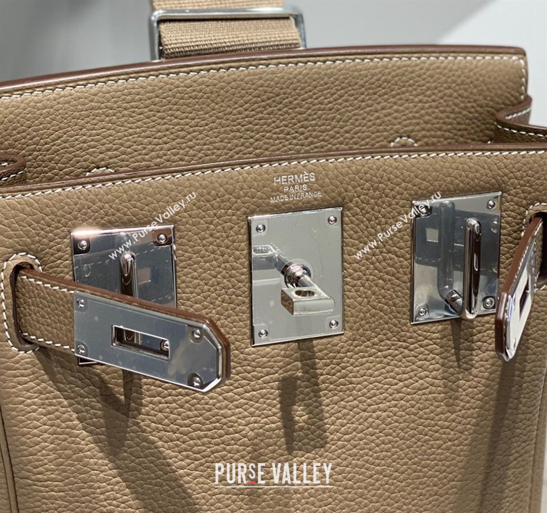 Hermes Birkin Hac a Dos Bag in Original Grained Calfskin Elephant Grey 2024 (FLI-240828127)