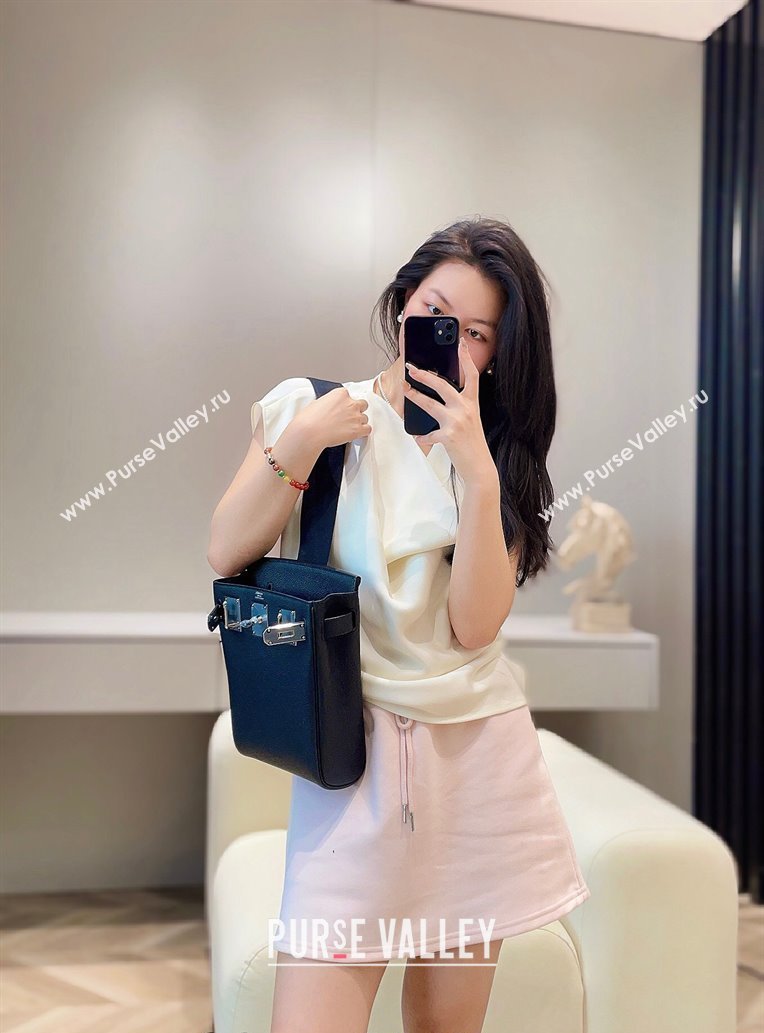 Hermes Birkin Hac a Dos Bag in Original Grained Calfskin Black/Silver 2024 (FLI-240828128)