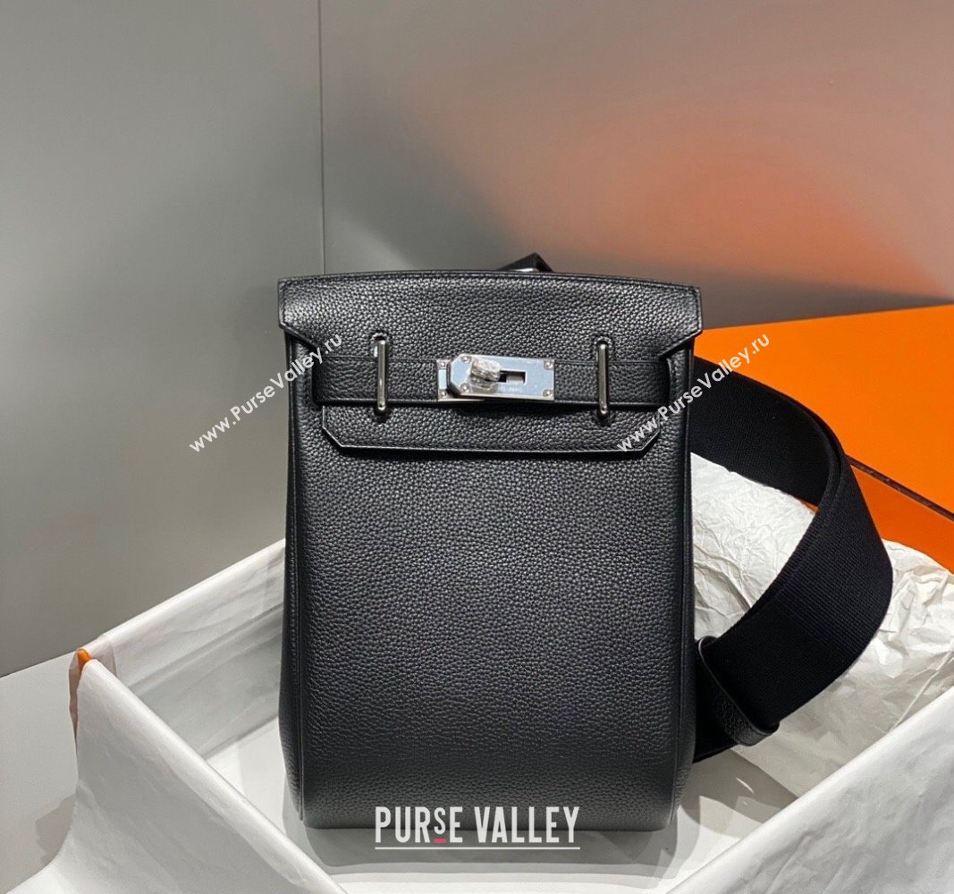 Hermes Birkin Hac a Dos Bag in Original Grained Calfskin Black/Silver 2024 (FLI-240828128)