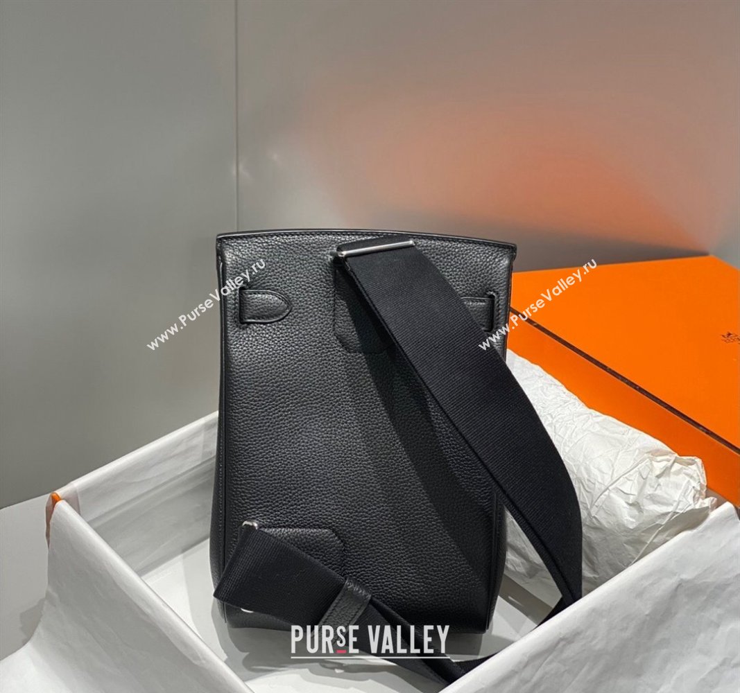 Hermes Birkin Hac a Dos Bag in Original Grained Calfskin Black/Silver 2024 (FLI-240828128)