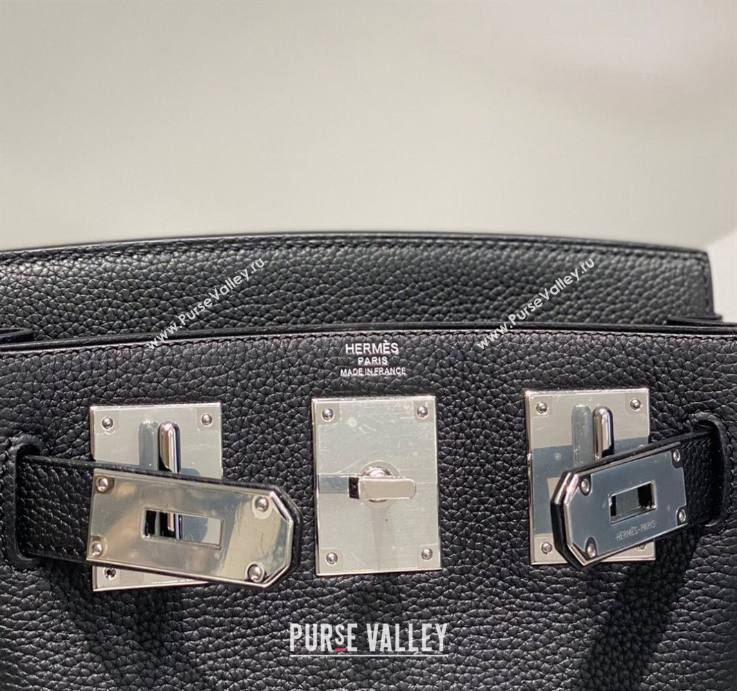 Hermes Birkin Hac a Dos Bag in Original Grained Calfskin Black/Silver 2024 (FLI-240828128)
