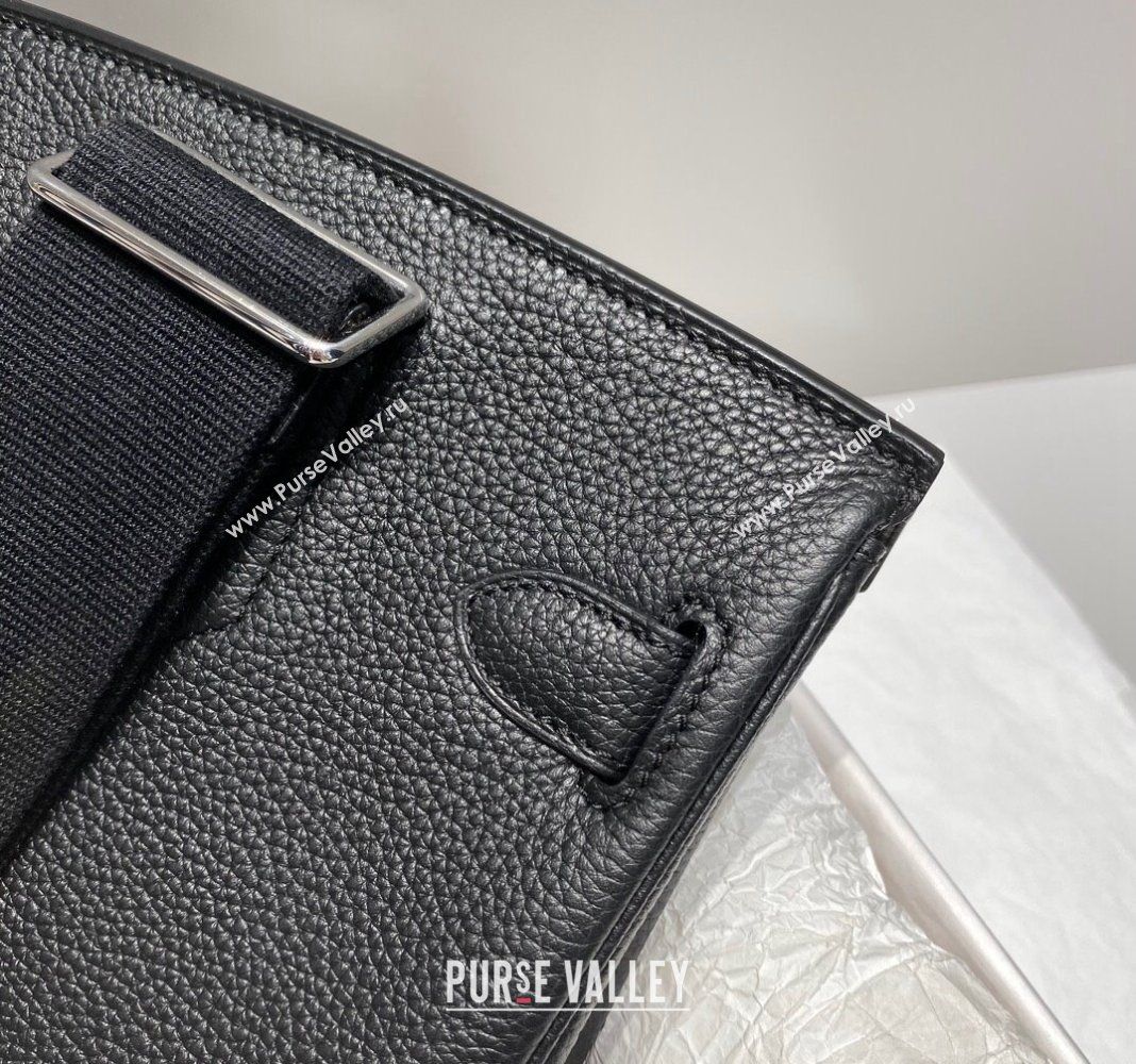 Hermes Birkin Hac a Dos Bag in Original Grained Calfskin Black/Silver 2024 (FLI-240828128)