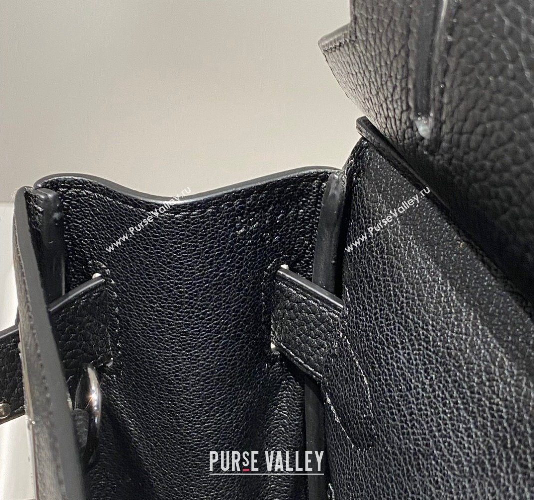 Hermes Birkin Hac a Dos Bag in Original Grained Calfskin Black/Silver 2024 (FLI-240828128)