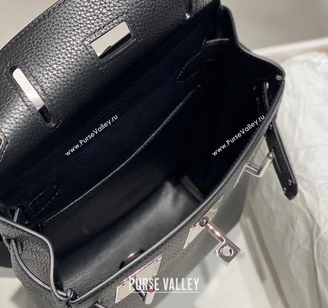Hermes Birkin Hac a Dos Bag in Original Grained Calfskin Black/Silver 2024 (FLI-240828128)
