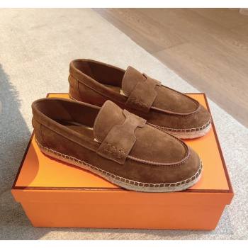 Hermes Trip Espadrilles Flat in Suede Brown 2024 (XC-240907062)