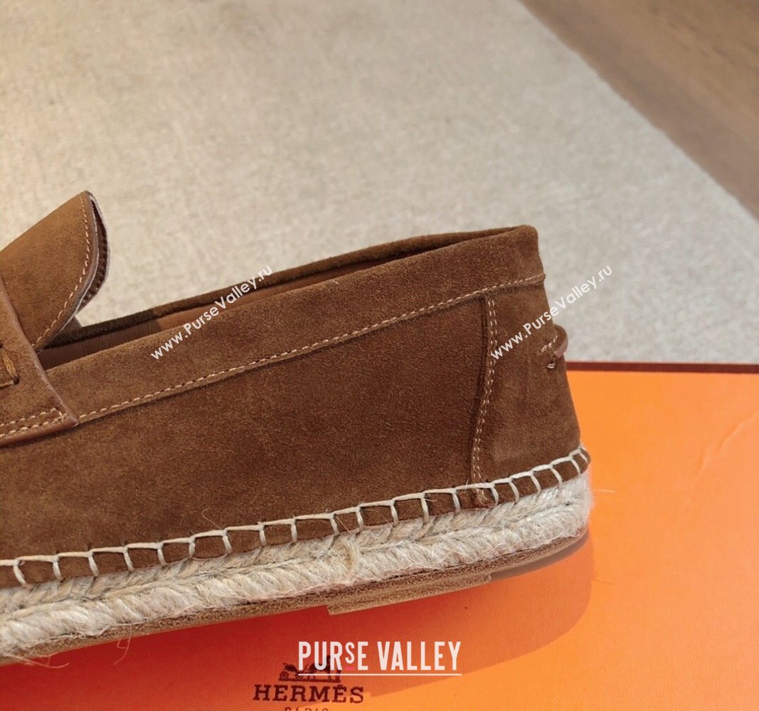 Hermes Trip Espadrilles Flat in Suede Brown 2024 (XC-240907062)