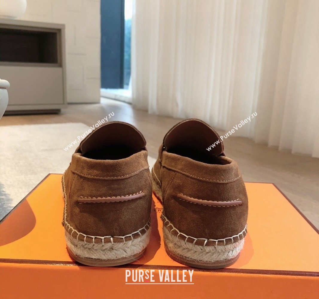 Hermes Trip Espadrilles Flat in Suede Brown 2024 (XC-240907062)