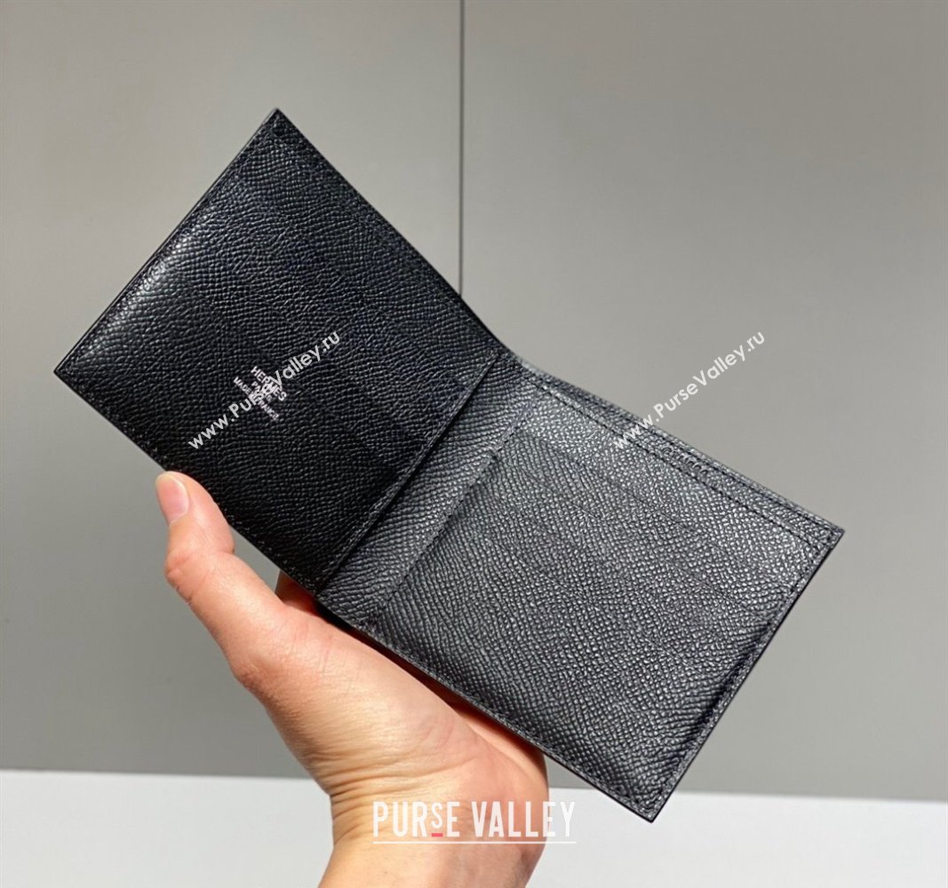 Hermes Epsom Leather Bifold Wallet Black 2024 H092403 (FLB-240924084)