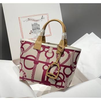 Hermes Steeple Tote Bag 28cm in Printed Canvas and Calfskin Beige 02 2024 (Half Handmade) (FLB-240925020)