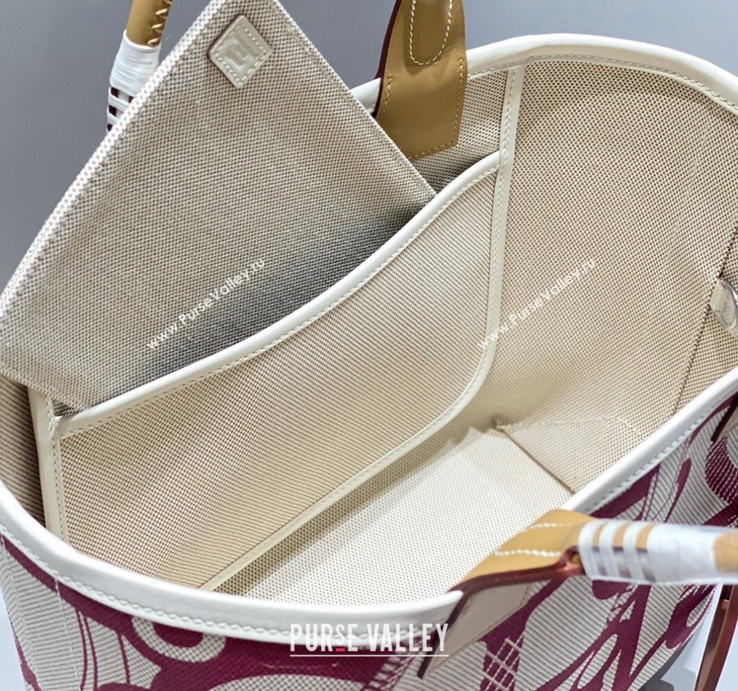 Hermes Steeple Tote Bag 28cm in Printed Canvas and Calfskin Beige 02 2024 (Half Handmade) (FLB-240925020)