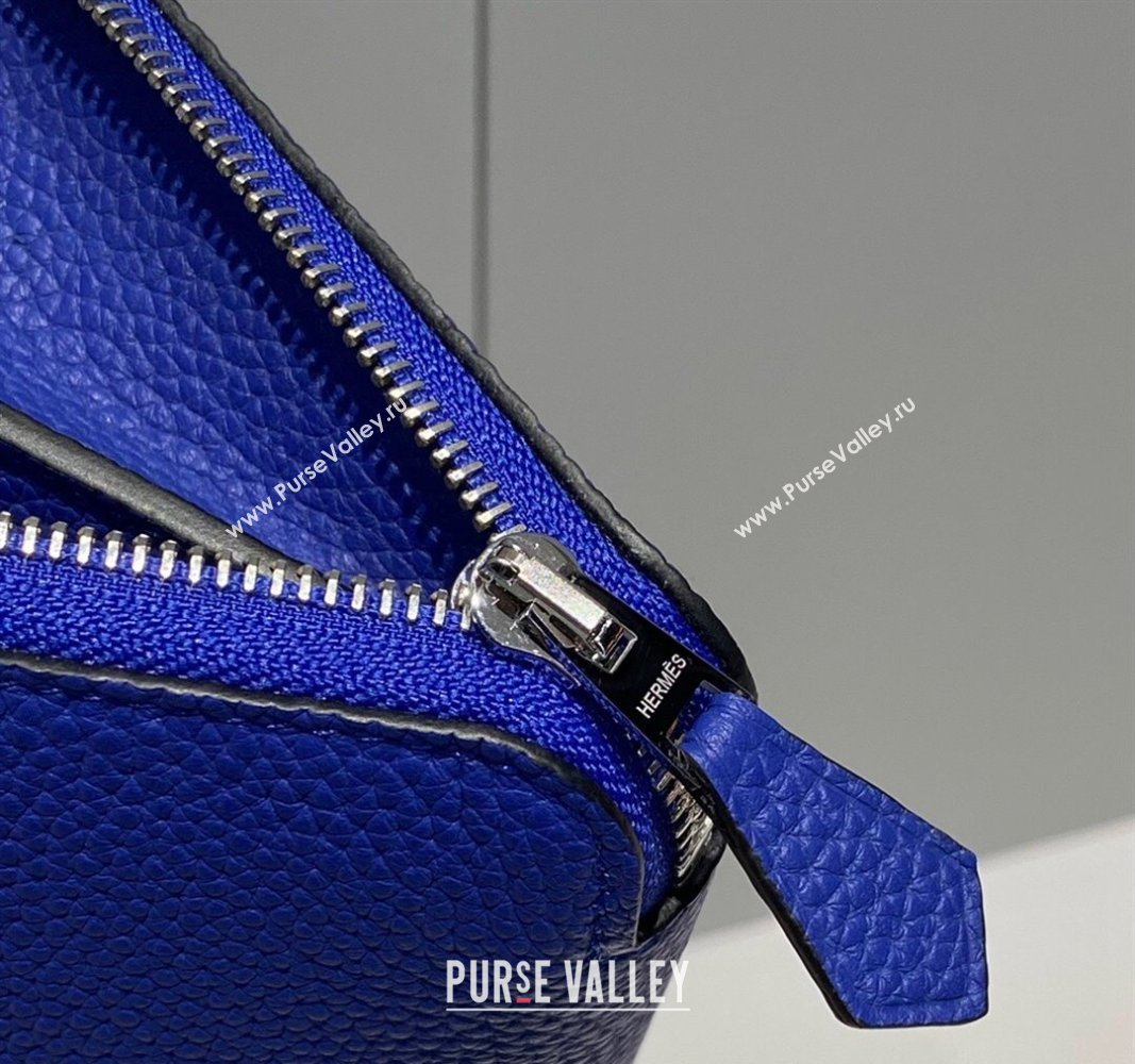 Hermes Togo Supple Leather Zip Long Wallet Electric Blue 2024 H092401 (FLB-240924072)