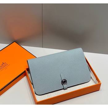 Hermes R.M.S Togo Supple Leather Passport Holder Linen Blue 2024 H092402 (FLB-240924073)