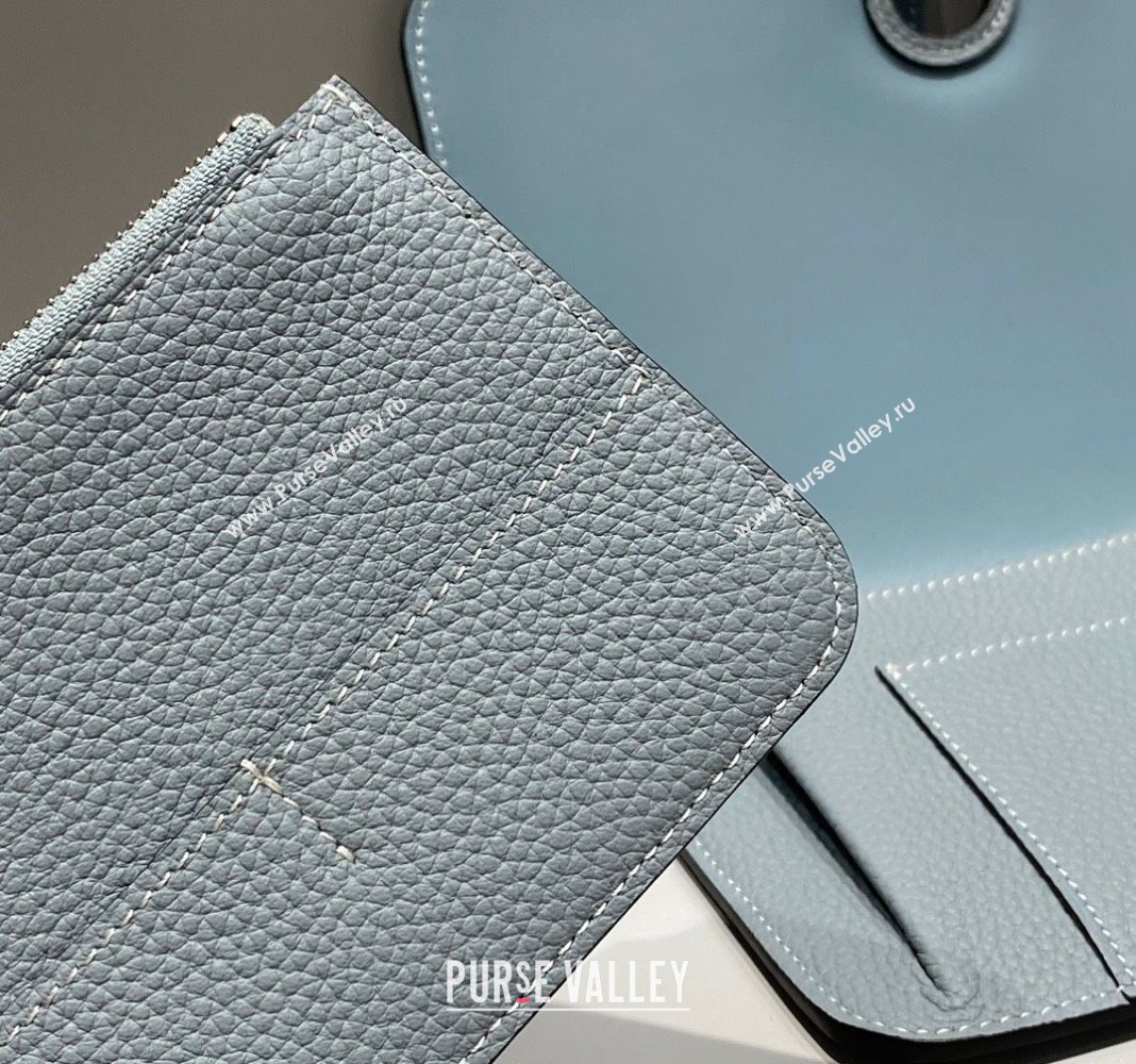 Hermes R.M.S Togo Supple Leather Passport Holder Linen Blue 2024 H092402 (FLB-240924073)