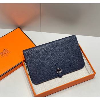 Hermes R.M.S Togo Supple Leather Passport Holder Navy Blue 2024 H092402 (FLB-240924074)