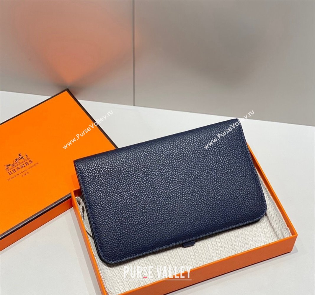 Hermes R.M.S Togo Supple Leather Passport Holder Navy Blue 2024 H092402 (FLB-240924074)